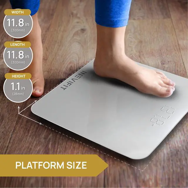 Alt view image 4 of 6 - Bathroom Scale, Highly Accurate Digital Bathroom Body Scale, Measures Weight up to 400 lbs. Includes Batteries