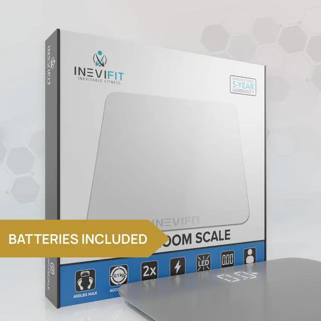 Alt view image 5 of 6 - Bathroom Scale, Highly Accurate Digital Bathroom Body Scale, Measures Weight up to 400 lbs. Includes Batteries