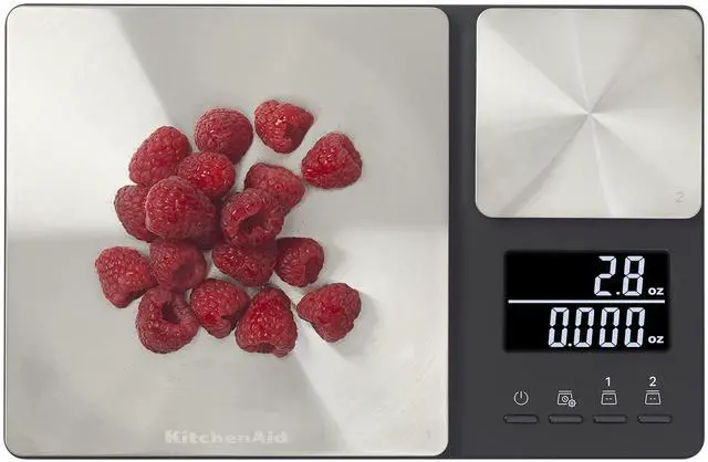 Alt view image 3 of 6 - KQ909 Dual Platform Digital Kitchen and Food Scale, 11 pound capacity and Precision 16oz capacity, Black with Stainless Steel