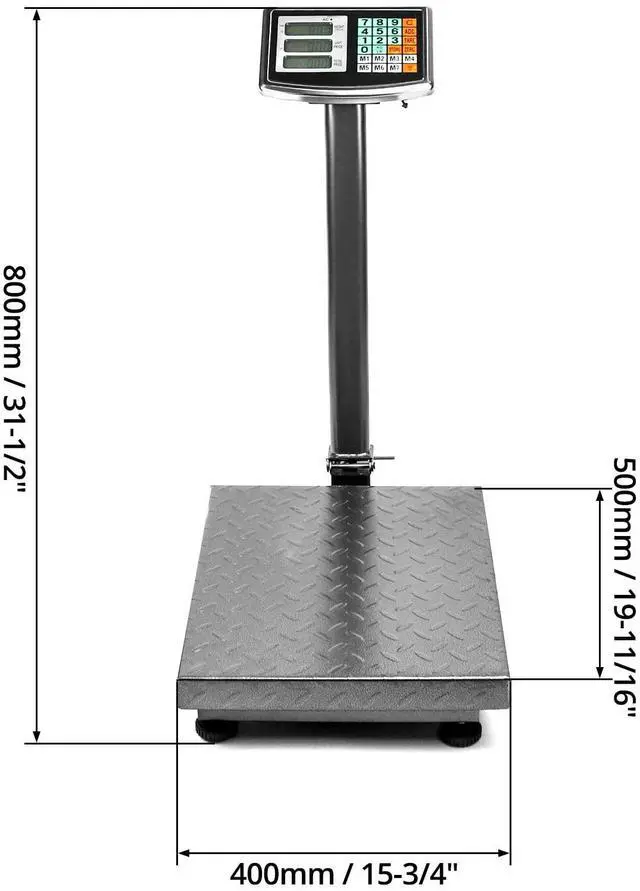 Alt view image 2 of 7 - Foldable 600LB Weight Computing Postal Scale, Floor Platform Digital Scale, Accurate Warehouse Large Shipping Mailing LB/KG Calculator