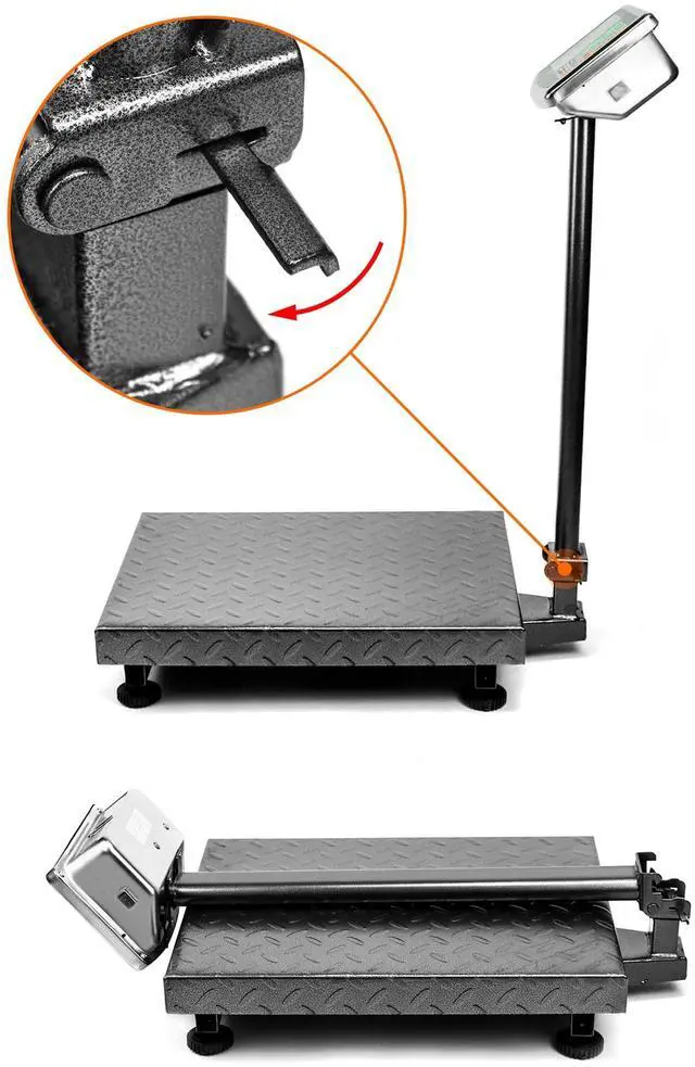 Alt view image 7 of 7 - Foldable 600LB Weight Computing Postal Scale, Floor Platform Digital Scale, Accurate Warehouse Large Shipping Mailing LB/KG Calculator