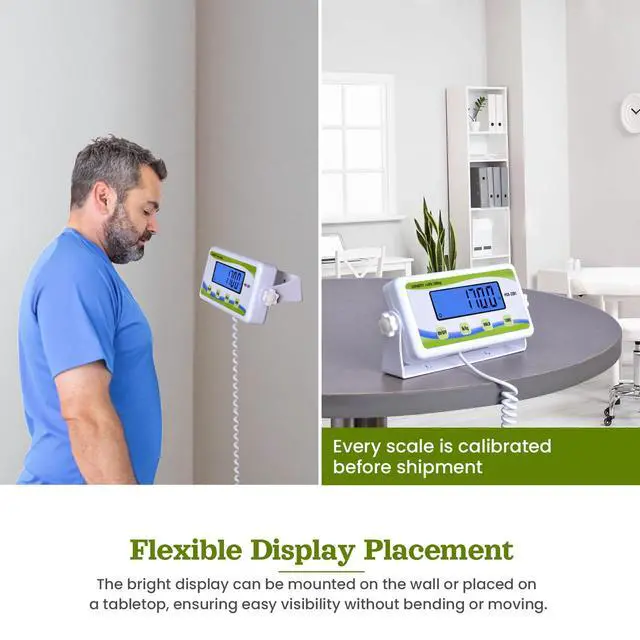 Alt view image 6 of 7 - Extra Wide Medical Physician Scale - 440 lb/200 kg Capacity, High Accuracy Digital Display, Heavy Duty Portable Body Weight Scale for Home, Office, Hospital, Gym & Bariatric Use