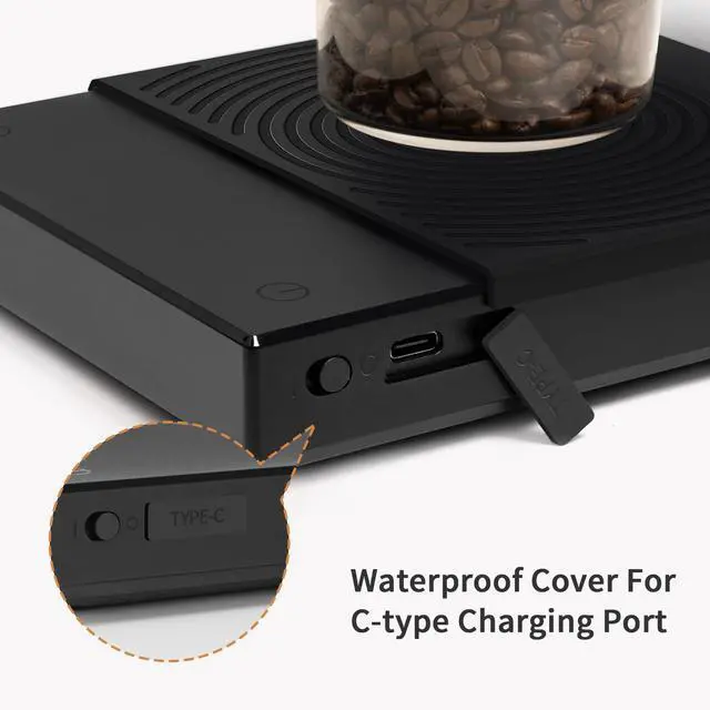 Alt view image 4 of 7 - Coffee Scale Basic 2.0 Electronic Espresso Scale with Water Flow Rate and Timer Function, Free Switching of Ounce/kg Units, Digital Scale for Kitchen/Baking/Cooking, Black