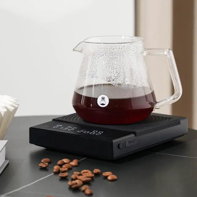 Alt view image 7 of 7 - Coffee Scale Basic 2.0 Electronic Espresso Scale with Water Flow Rate and Timer Function, Free Switching of Ounce/kg Units, Digital Scale for Kitchen/Baking/Cooking, Black