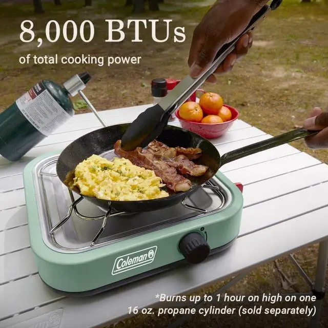 Alt view image 2 of 7 - Cascade 18 1-Burner Camping Stove, Portable Cooktop with 8000 BTUs & Matchless Lighting, Fits 12-Inch Pan, Great for Outdoor Cooking, Camping, Tailgating, Grilling, BBQs, & More