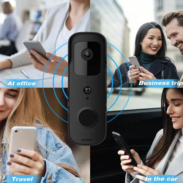Alt view image 6 of 7 - Tuya Doorbell Camera Wireless No Subscription with 128G SD Card, Video Doorbell with Chime, 120° Wide View, 2.4GHz WiFi Only, Night Vision, Smart Human Detection, 2Way Audio, Built-in Alarm