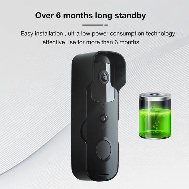 Alt view image 4 of 7 - Tuya Doorbell Camera Wireless No Subscription with 128G SD Card, Video Doorbell with Chime, 120° Wide View, 2.4GHz WiFi Only, Night Vision, Smart Human Detection, 2Way Audio, Built-in Alarm