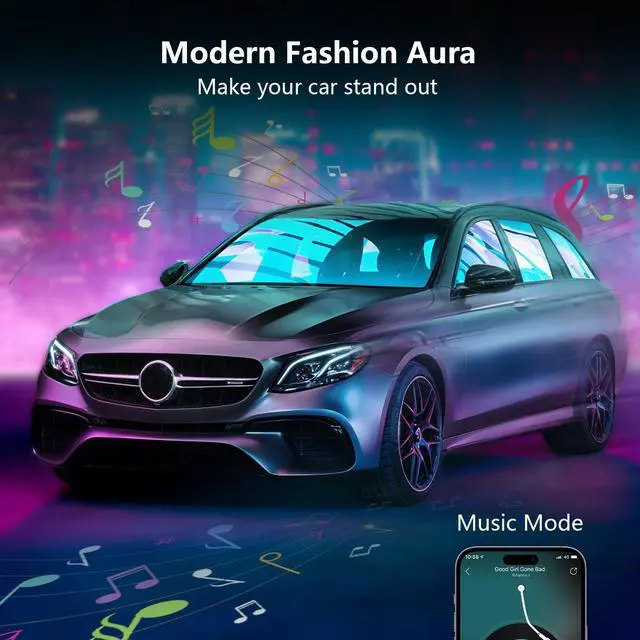 Alt view image 3 of 7 - FCPVHOY RGB LED Car Interior Light Strips with App Controls, Footwell Lighting for Car,Interior Car Lights with DIY Music Mode,72 LEDs Car Lights