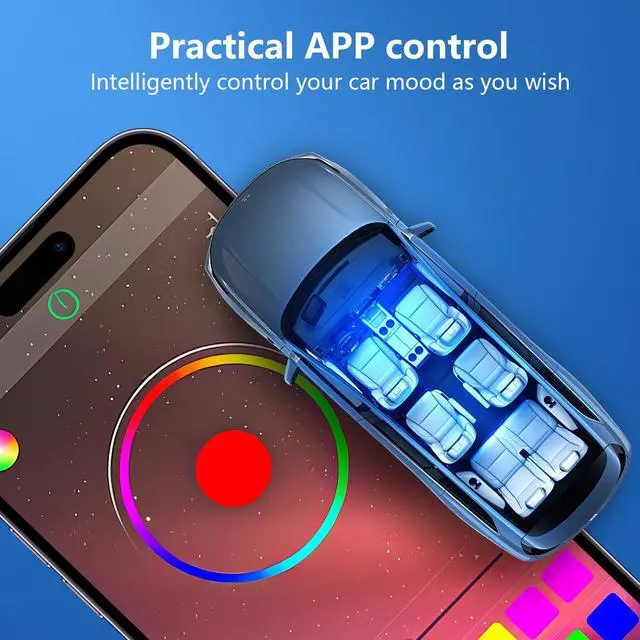 Alt view image 4 of 7 - FCPVHOY Car Led Lights Interior with Smart APP Control,  Sync Music,DIY Mode,Multicolor led Car interior Light Kits,5V USB Led Lights for Cars, Trucks, SUVs