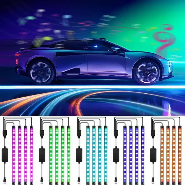 Alt view image 7 of 7 - FCPVHOY Car Led Lights Interior with Smart APP Control,  Sync Music,DIY Mode,Multicolor led Car interior Light Kits,5V USB Led Lights for Cars, Trucks, SUVs