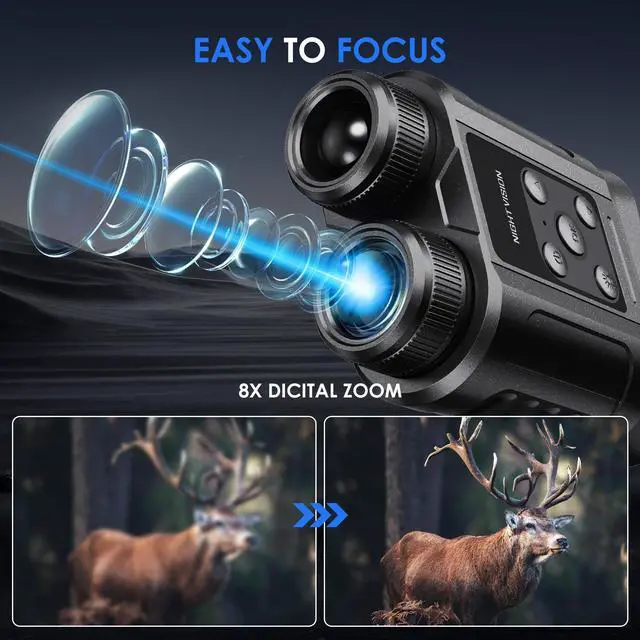 Alt view image 6 of 7 - FCPVHOY Night Vision Goggles,Compact Night Vision Binoculars,32GB Card Included, Photo/Video Capture,Outdoor Tools for Education, Wildlife Watching,Gifts for Boy, Gifts for Men, Gifts for Father