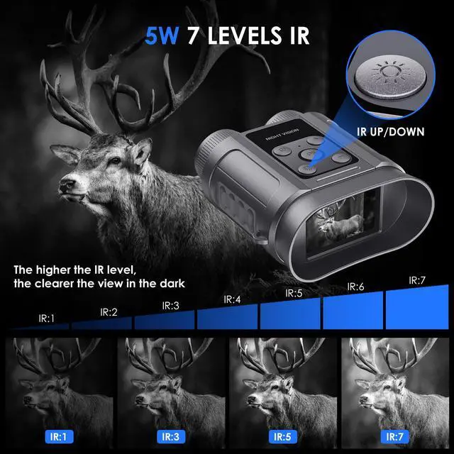 Alt view image 4 of 7 - FCPVHOY Night Vision Goggles,Compact Night Vision Binoculars,32GB Card Included, Photo/Video Capture,Outdoor Tools for Education, Wildlife Watching,Gifts for Boy, Gifts for Men, Gifts for Father