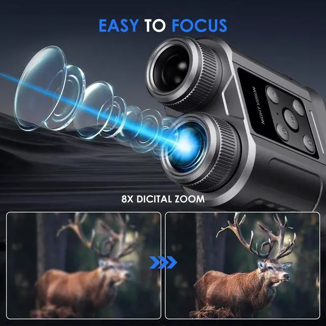 Alt view image 6 of 7 - FCPVHOY Night Vision Goggles,Compact Night Vision Binoculars,32GB Card Included, Photo/Video Capture,Outdoor Tools for Education, Wildlife Watching,Gifts for Boy, Gifts for Men, Gifts for Father