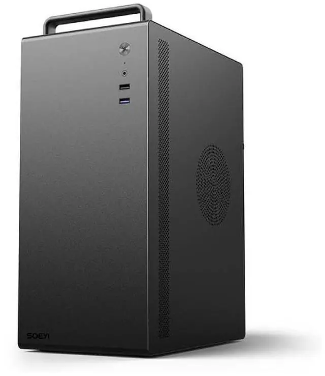 Main image of V200 Micro ATX/ITX Computer Case,Multifunctional Pc Case with Handle, Spcc Side Panel Business case, Support 250mm VGA Card 140mm CPU Cooler (Black)