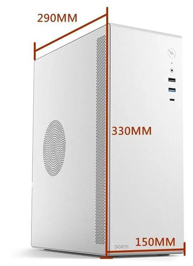 Alt view image 2 of 7 - V100 M-ATX/ITX Computer Case,Multifunctional Pc Case, Business Case with Spcc Side Panel, Support 260mm VGA Card 120mm CPU Cooler (White)