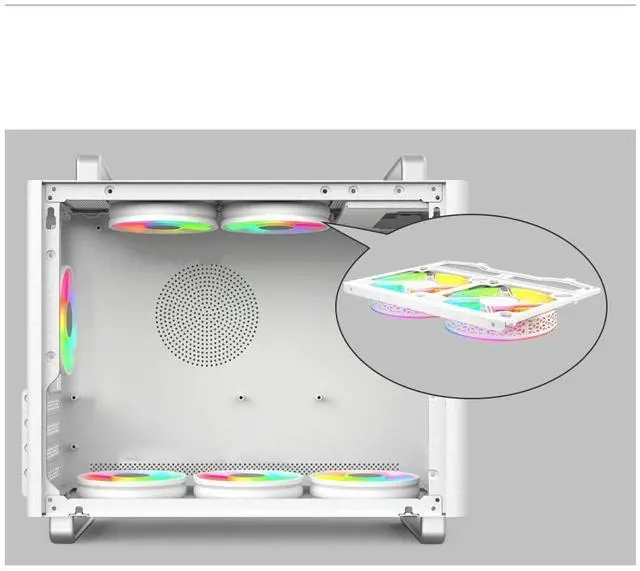 Alt view image 7 of 7 - SOEYi U320 M-ATX/ITX Case, Micro ATX CASE, Portable Desktop Case with Handles, Support 310MM GPU,135mm CPU Cooler and ATX/SFX Power Supply (White)