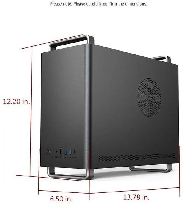 Alt view image 2 of 7 - SOEYi U320 M-ATX/ITX Case, Micro ATX CASE, Portable Desktop Case with Handles, Support 310MM GPU,135mm CPU Cooler and ATX/SFX Power Supply (Black)