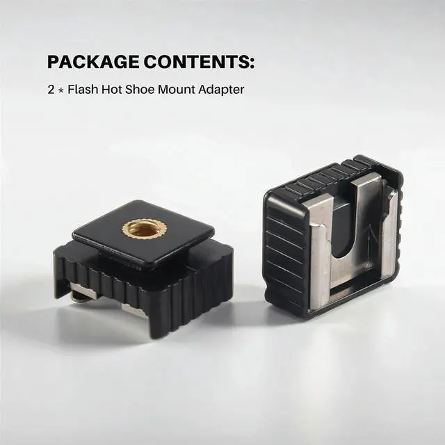 Alt view image 4 of 4 - 2Pcs Flash Hot Shoe Mount Adapter To 1/4 Inch Thread For Studio Light Stand Tripod