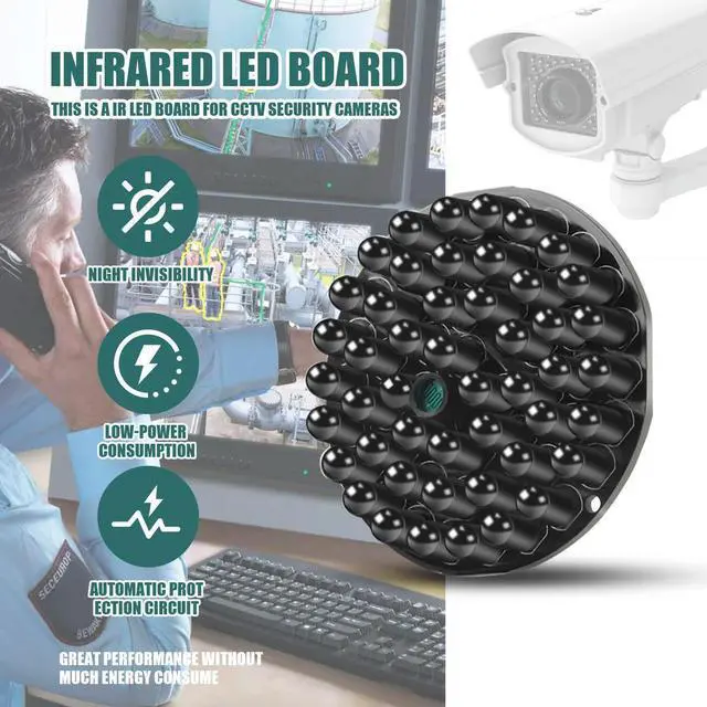 Alt view image 4 of 4 - IR Infrared LED Board 940nm 48pcs IR LEDs Invisible at night No exposure Light Board for IR Illuminator CCTV Accessories
