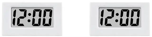 Main image of 2X Mini Clock Triangle LED Screen Lectronic Digital Alarm Screen Desktop Clock For Home Office Table Bedroom Decor White