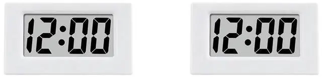 Alt view image 3 of 4 - 2X Mini Clock Triangle LED Screen Lectronic Digital Alarm Screen Desktop Clock For Home Office Table Bedroom Decor White