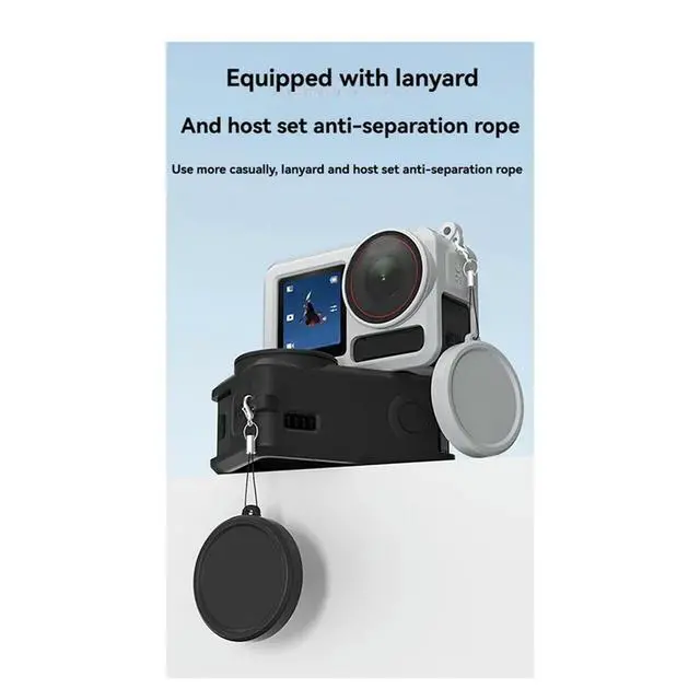 Alt view image 3 of 4 - For Action 5 Pro Silicone Case Protective Cover Anti-Fall And Anti-Lost Rope Sports Camera Accessories A