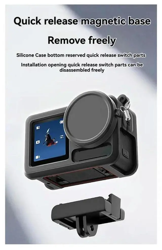 Alt view image 2 of 4 - For Action 5 Pro Silicone Case Protective Cover Anti-Fall And Anti-Lost Rope Sports Camera Accessories A
