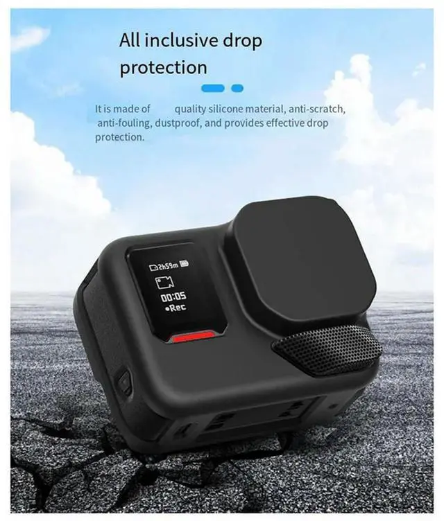 Alt view image 2 of 7 - For Ace Pro 2 Silicone Case Protective Cover Anti-Fall And Anti-Lost Rope Sports Camera Accessories