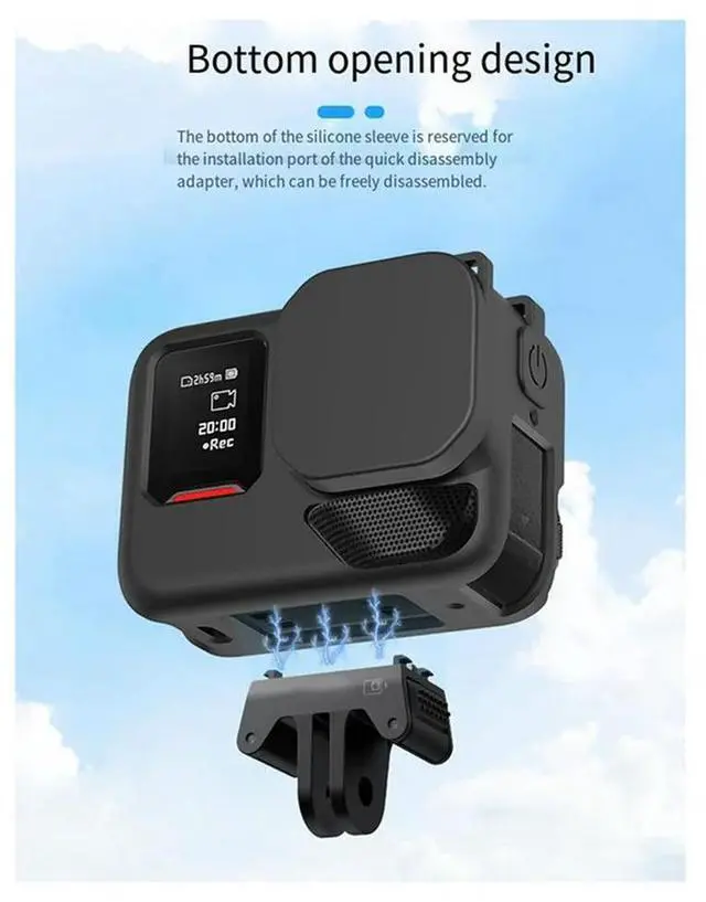 Alt view image 3 of 7 - For Ace Pro 2 Silicone Case Protective Cover Anti-Fall And Anti-Lost Rope Sports Camera Accessories