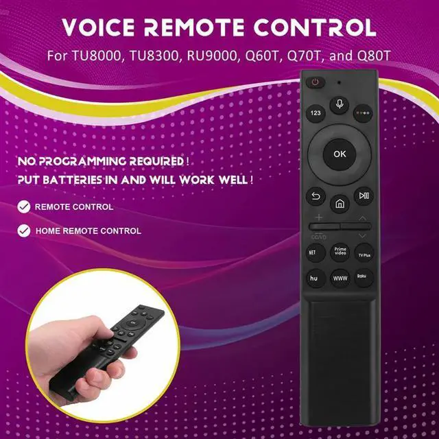 Alt view image 2 of 4 - RM-G2500 V1 Voice Remote Control For  Tvs For TU8000, TU8300, RU9000, Q60T, Q70T, Q80T Models