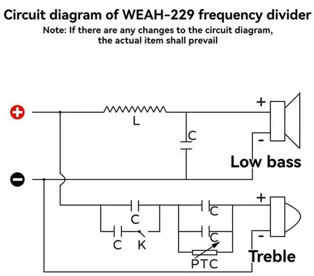 Alt view image 4 of 7 - 2 Way Audio Speaker 100W Crossover Treble Bass Module Audio Speaker Frequency Divider Adjust Bookshelf Speaker Filter