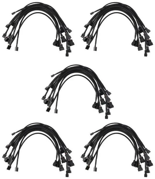 Alt view image 5 of 7 - 50PCS 4 Pin PWM Fan Extension Power Cable Connector Case Male To Female Extending Cables Compatible With 4 Pin/3Pin Fan