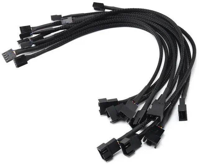Alt view image 7 of 7 - 50PCS 4 Pin PWM Fan Extension Power Cable Connector Case Male To Female Extending Cables Compatible With 4 Pin/3Pin Fan