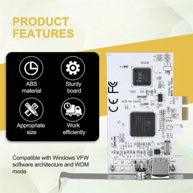 Alt view image 2 of 8 - PCIE Expansion Card PCIE To AV Surveillance HD 640X480 Resolution Video Capture Card Image Capture Card