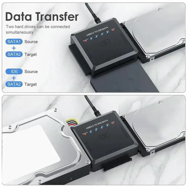 Alt view image 2 of 8 - SATA To USB Adapter USB 3.0 To IDE/SATA 3 Cable Converter For 2.5 3.5 HDD SSD Hard Disk Drive Adapter