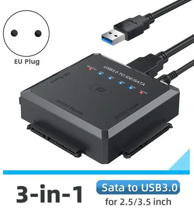 Alt view image 4 of 8 - SATA To USB Adapter USB 3.0 To IDE/SATA 3 Cable Converter For 2.5 3.5 HDD SSD Hard Disk Drive Adapter