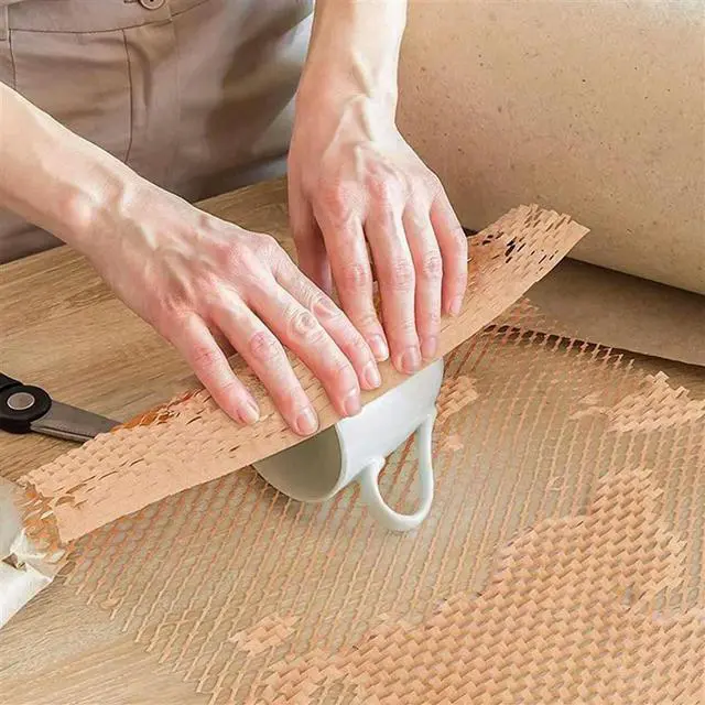 Alt view image 4 of 8 - 10 Roll Recycled Packing Paper 12Inch X 33FT Eco Honeycomb Paper For Moving Packaging Wrap Recycle Cushion Material