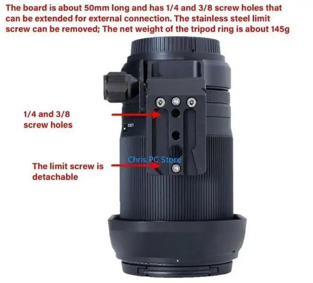 Alt view image 3 of 8 - IS-Z2840 Durability Aluminum Tripod Mount Aluminum Lens Collar for Z 28-400mm