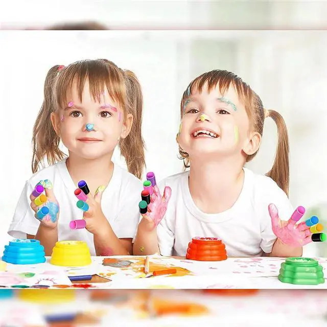 Alt view image 4 of 8 - 300 Pieces Finger Sponge Daubers Finger Painting Sponge Craft Drawing Sponge Dauber Set For Painting Art Ink Crafts