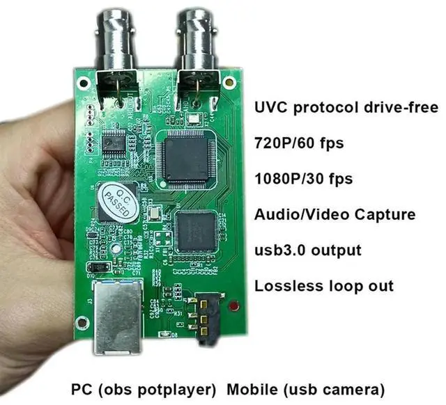 Alt view image 2 of 7 - AHD CVBS CVI TVI To USB Video Converter AHD Audio Video Capture Card Module 1080P Analog HD Drive Free With Loop Out