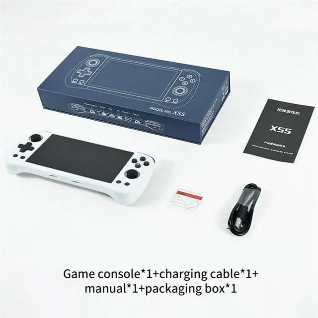 Alt view image 2 of 8 - X55 Handheld Game Console 16GB+128GB 5.5Inch 1280*720 IPS POS System Retro Video Player Arcade Game For Game Enthusiasts B