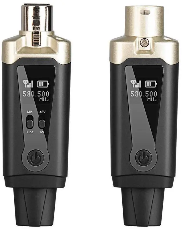 Alt view image 5 of 7 - UHF Wireless Mic System Converter 500-980MHz Mic System Converter Transmitter 1000mAh HD Display Screen for Live Streaming Mixer