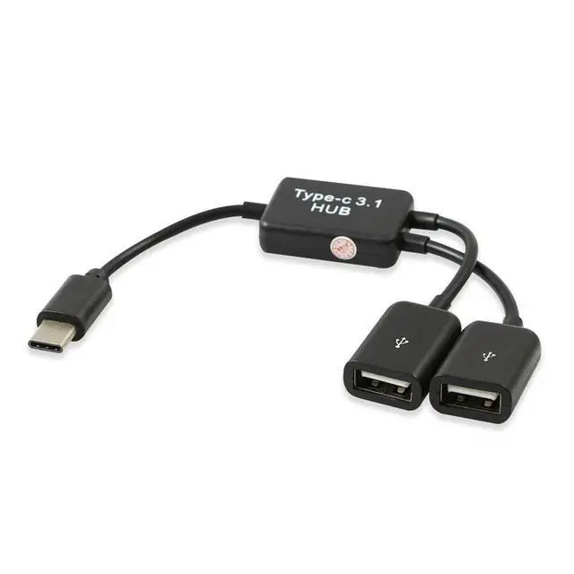 Alt view image 4 of 4 - Type C to 2 USB Port Splitter Multi Hub Converter Multiple Hub Dual Double USB Port Cables One Drag Two Ports Connector