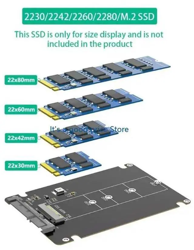 Alt view image 2 of 4 - Multiple Gender M.2 NGFF NVMe to SATA3.0 Expansion Adapter with Black Plastic Case for Enhanceds Connectivitys