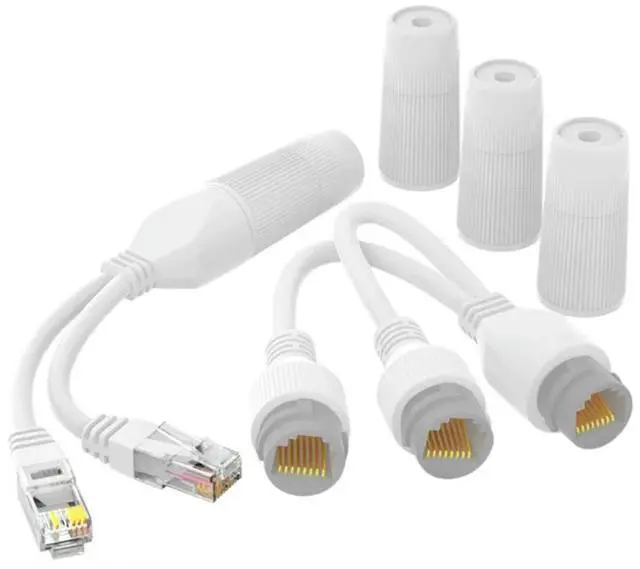 Main image of Waterproof PoE Combiner Splitter Adapter Ethernet Splitter 1 to 2 Adapter Simultaneous Online Separator ABS-material