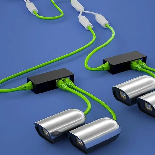 Alt view image 3 of 4 - Waterproof PoE Combiner Splitter Adapter Ethernet Splitter 1 to 2 Adapter Simultaneous Online Separator ABS-material