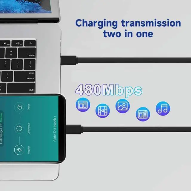 Alt view image 2 of 7 - Retractable PD 60W USB C to USB C Data Cable, Notebook Fast Charging Cord Compatible with Type C Phone Switch Tablets