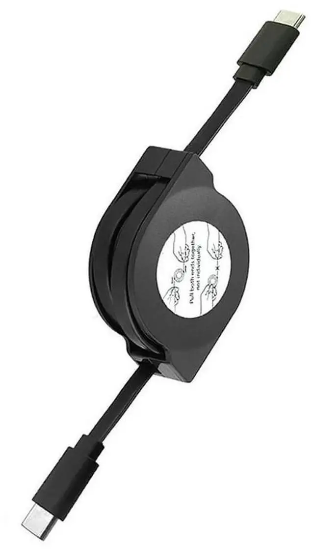 Alt view image 3 of 7 - Retractable PD 60W USB C to USB C Data Cable, Notebook Fast Charging Cord Compatible with Type C Phone Switch Tablets