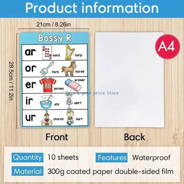 Alt view image 3 of 7 - 10Pieces Educational Phonics Poster Basic Phonics Learning Chart Picture Card For Kid Preschooler Kindergarten Classroom