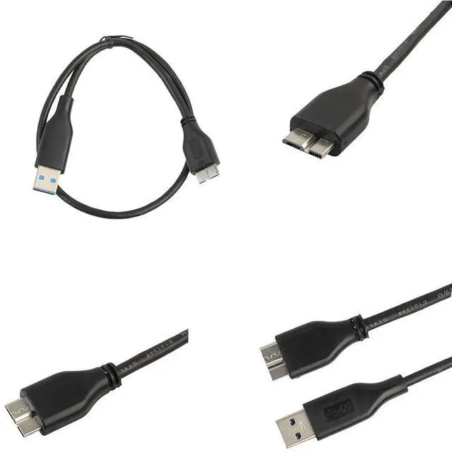 Alt view image 3 of 7 - USB Hard Disk Drive Cable USB 3.0 Micro B Cable USB 3.0 A Male To Micro B Male Data Cable Data Sync Cable Cord for External HDD